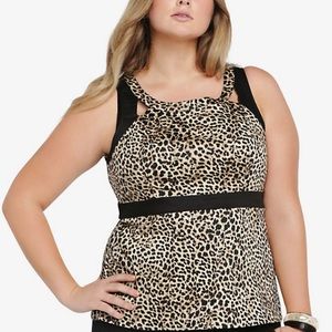 Torrid Animal Cutout PePlum Top Size 5